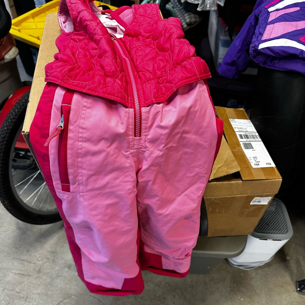 Girls pink Obermeyer ski bibs